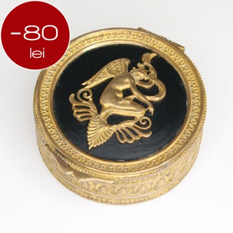 delicata caseta Empire, pentru bijuterii. bronz Ormolu. Franta cca 1830